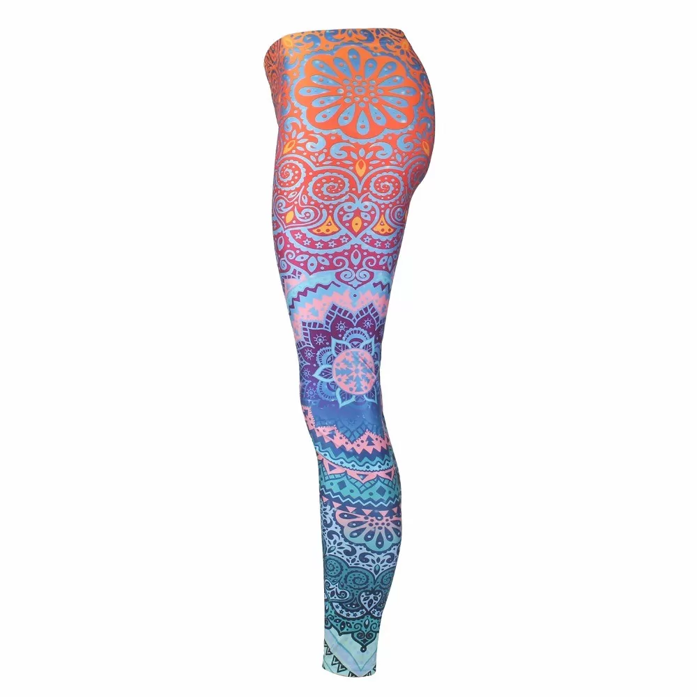 Women Fashion (Pattern Two) Gradient Color Symbol and Mandala Elastic Mid  Waist Ankle Length Leggings at  Women's Clothing store