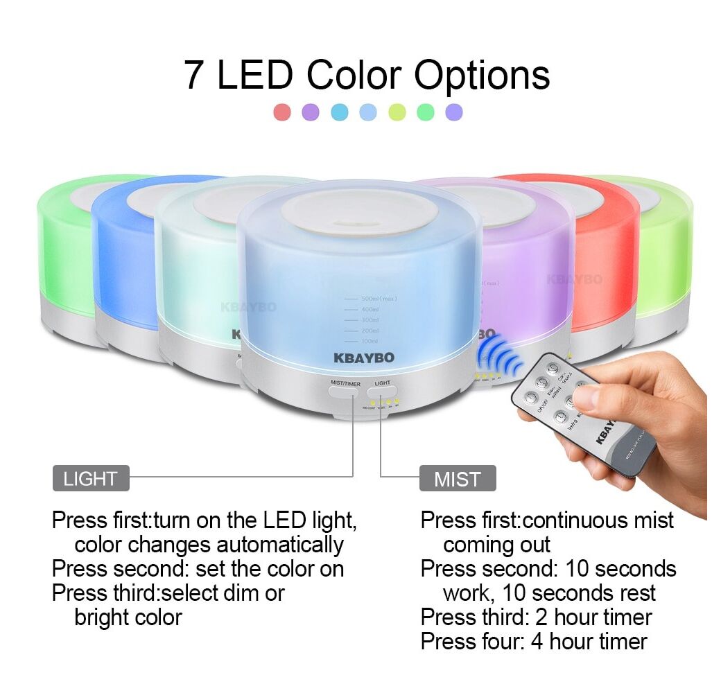 400ml Air Humidifier with 7 Colors LED Lights